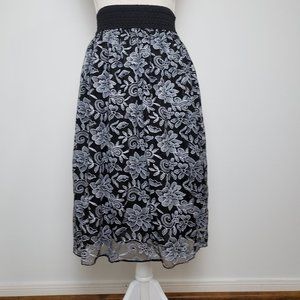 Floral patter midi skirt